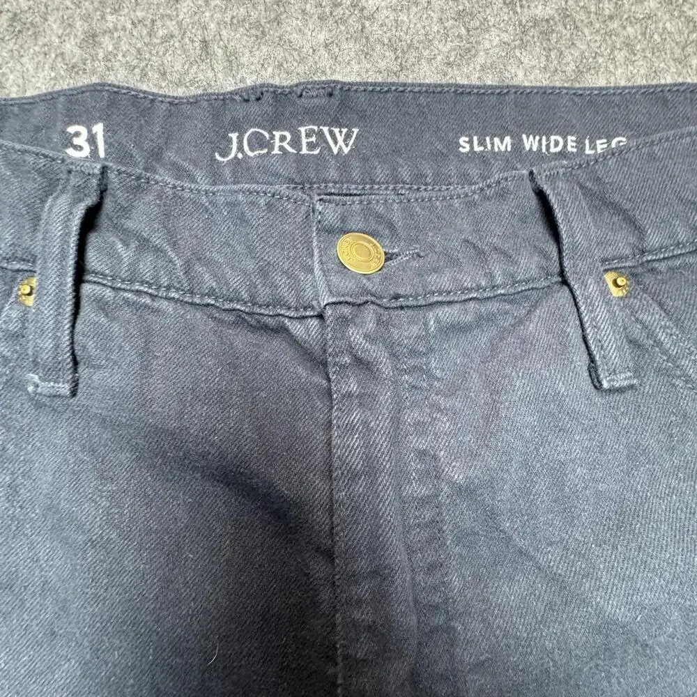 J.Crew Jeans Mens 31x25 Gray Wide Leg Denim Casual Pants Charcoal y2k Baggy